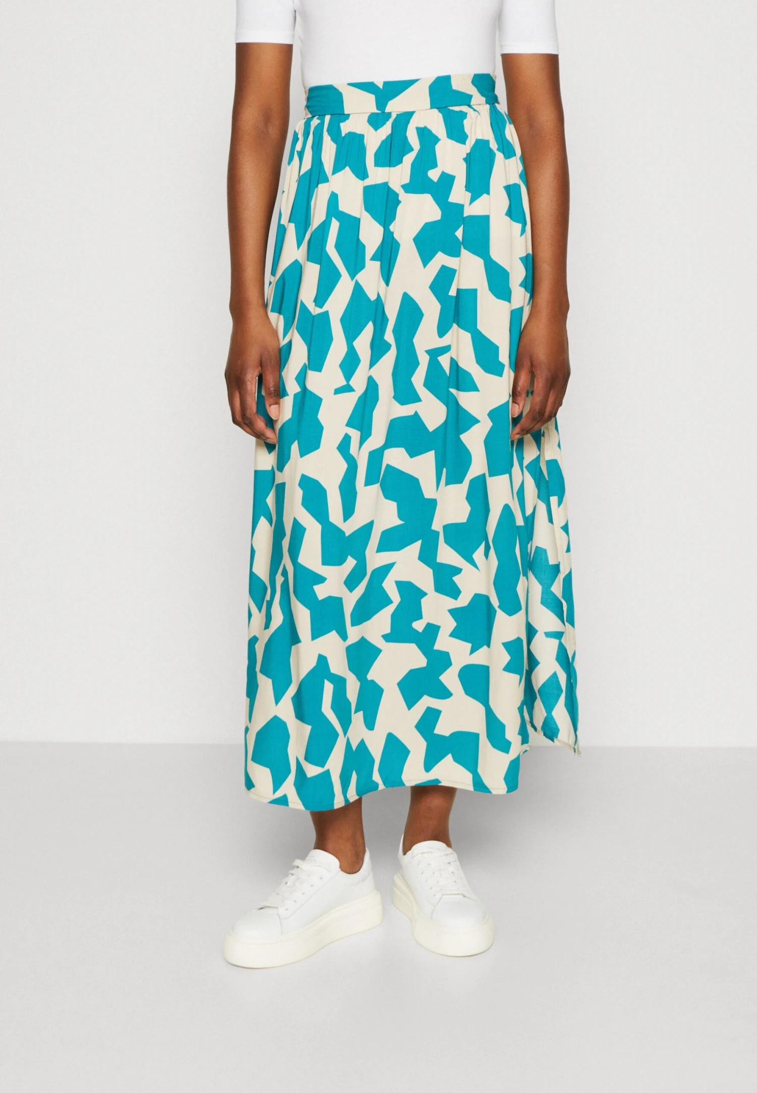Tom Tailor Maxi Skirt Printed - Maxirok - Petrol Big Abstract Design 1 Tom Tailor Maxi Skirt Printed - Maxirok - Petrol Big Abstract Design