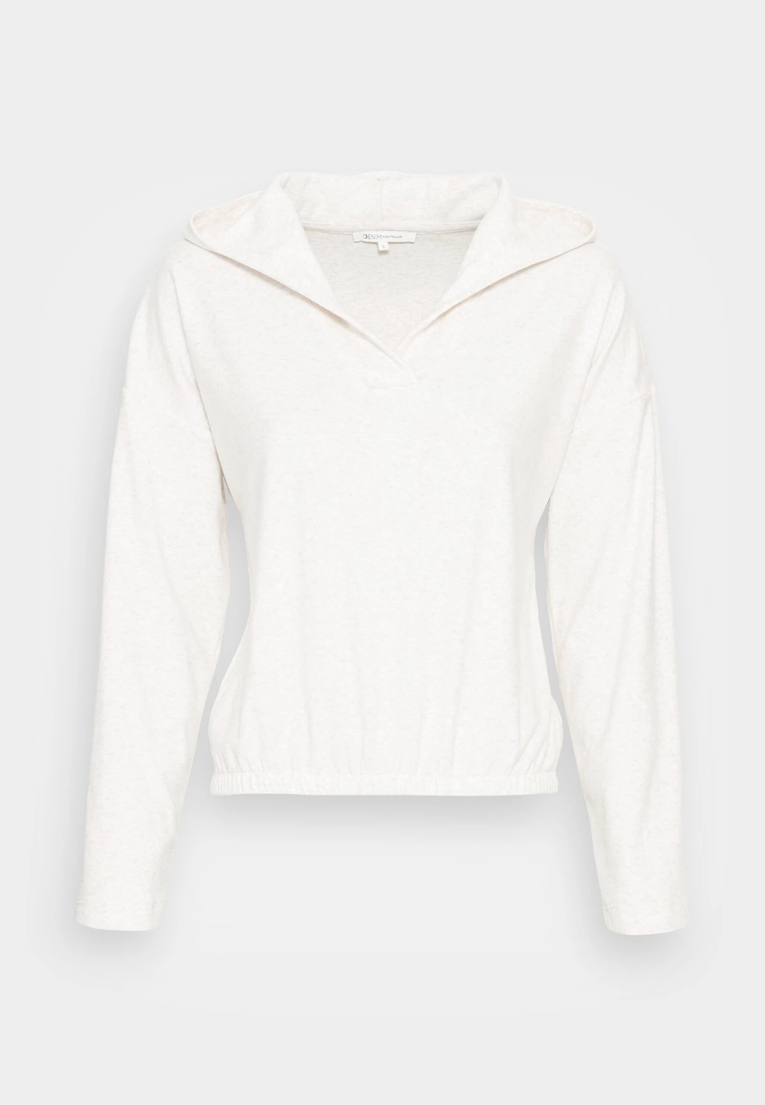 TOM TAILOR Denim Cosy V-Neck Hoodie - Hoodie - Light Cashew Melange 4 TOM TAILOR Denim Cosy V-Neck Hoodie - Hoodie - Light Cashew Melange - Afbeelding 4