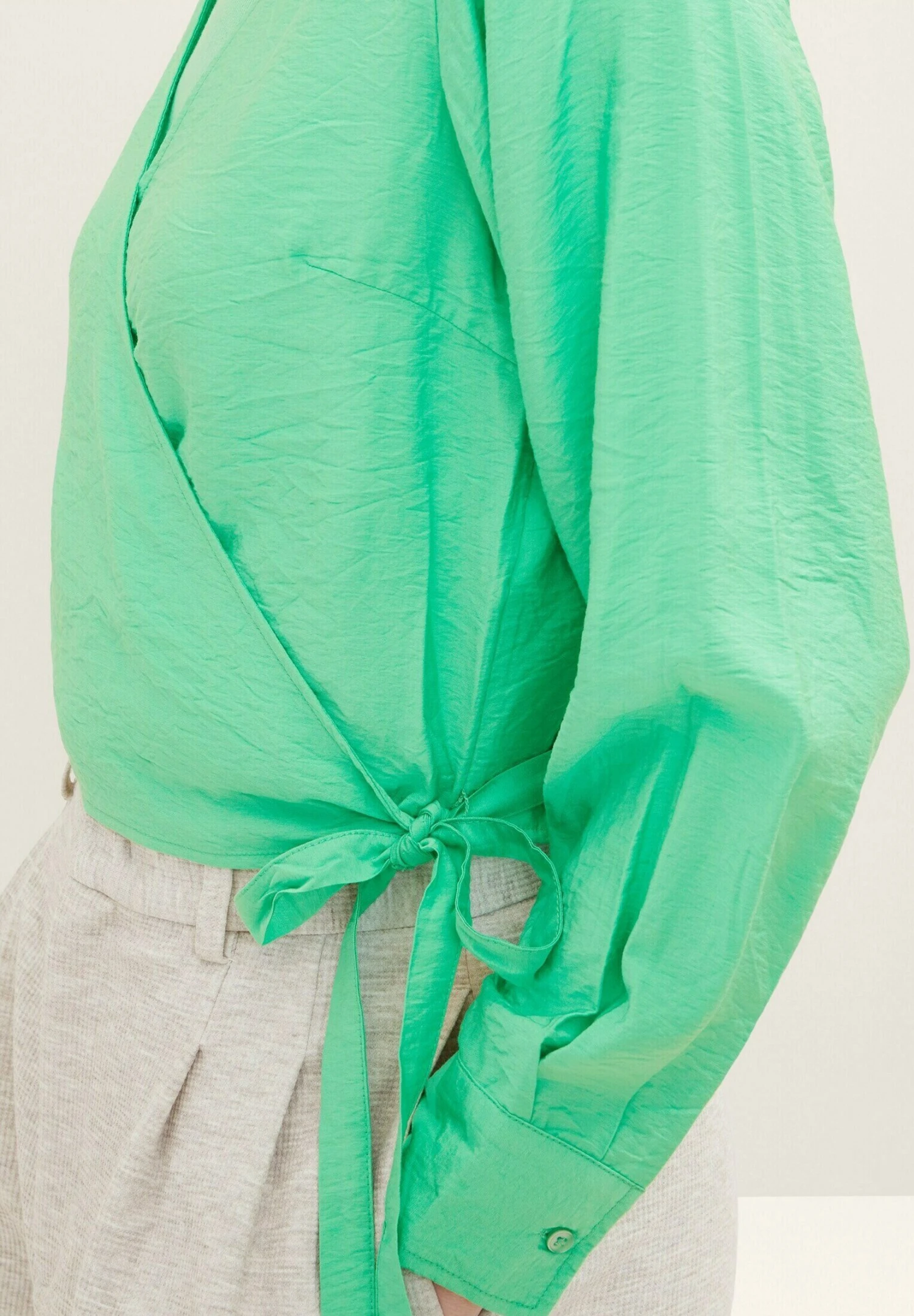 TOM TAILOR Denim Cropped Wickel - Blouse - Strong Green 4 TOM TAILOR Denim Cropped Wickel - Blouse - Strong Green - Afbeelding 4