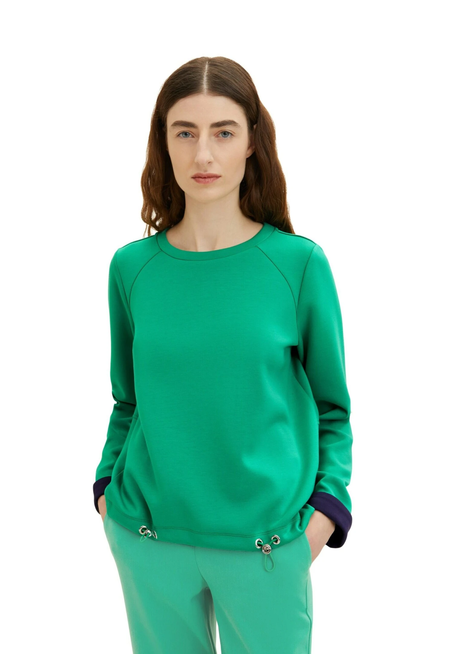 Tom Tailor Crew Neck- Sweater - Vivid Leaf Green 2 Tom Tailor Crew Neck- Sweater - Vivid Leaf Green - Afbeelding 2
