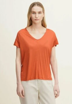 Tom Tailor V-Ausschnitt - T-Shirt Basic - Mango Orange