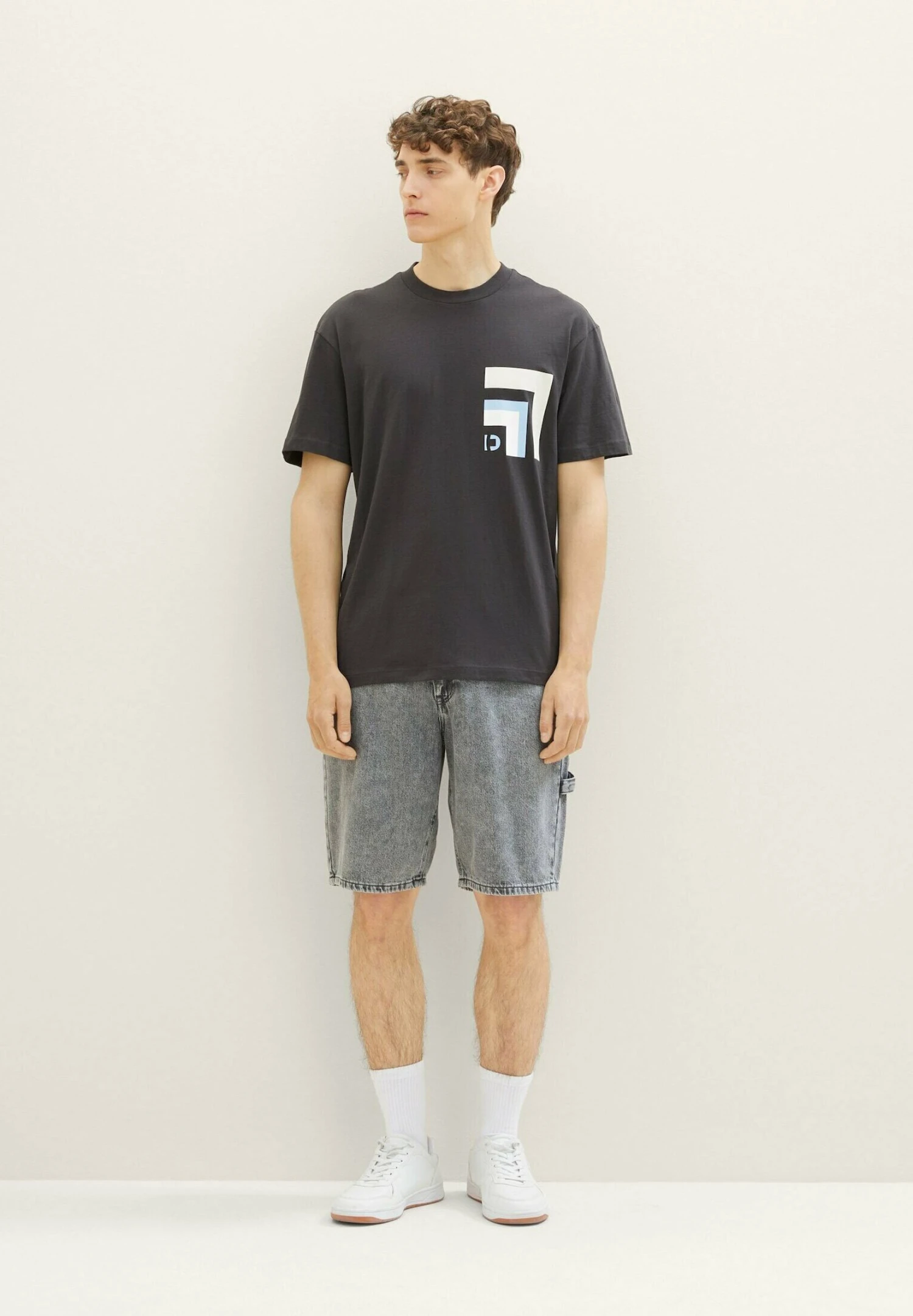 TOM TAILOR Denim T-Shirt Print - Coal Grey 2 TOM TAILOR Denim T-Shirt Print - Coal Grey - Afbeelding 2