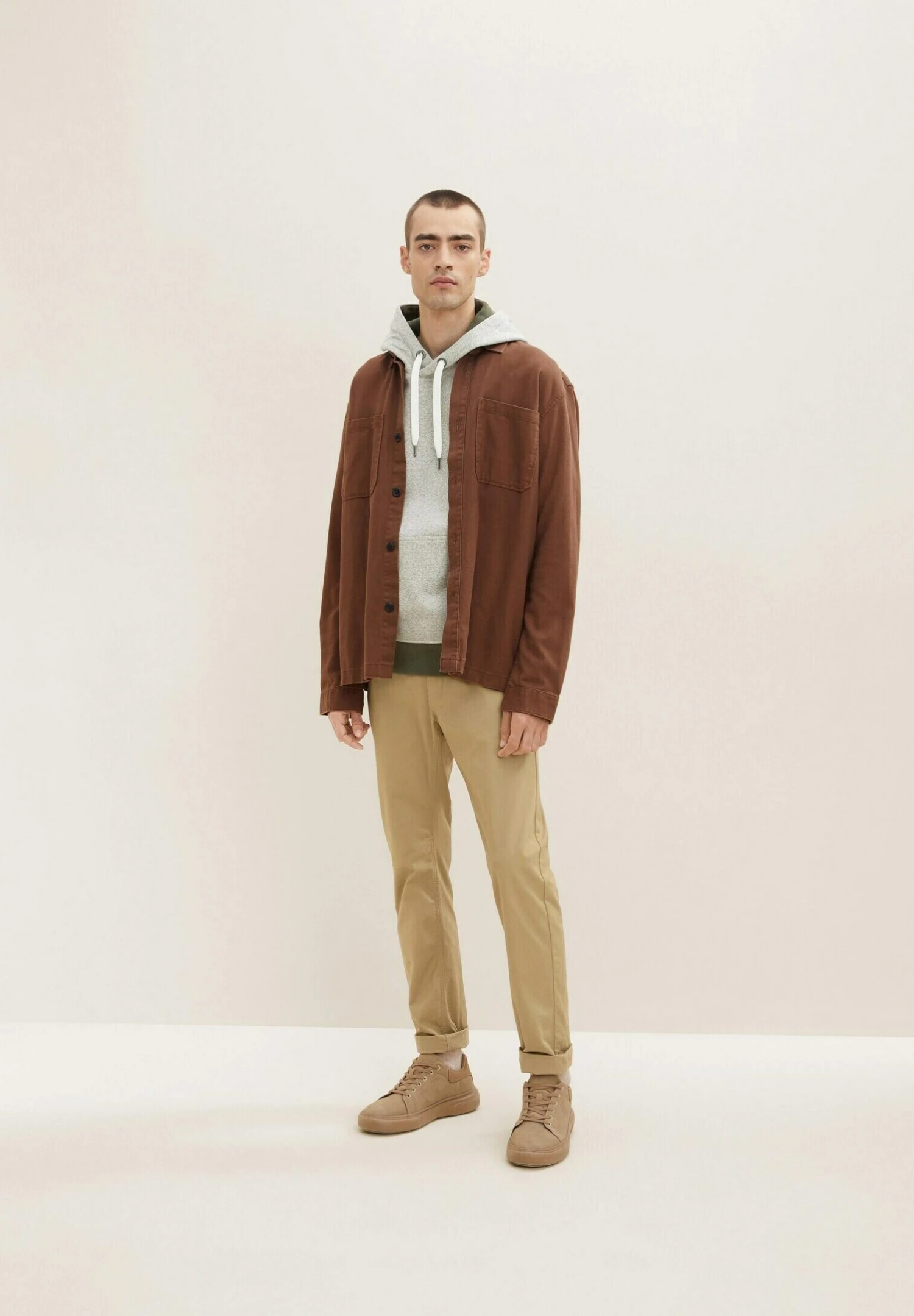 Tom Tailor Mit Kängurutasche - Hoodie - Forest Green White Finestripe 2 Tom Tailor Mit Kängurutasche - Hoodie - Forest Green White Finestripe - Afbeelding 2