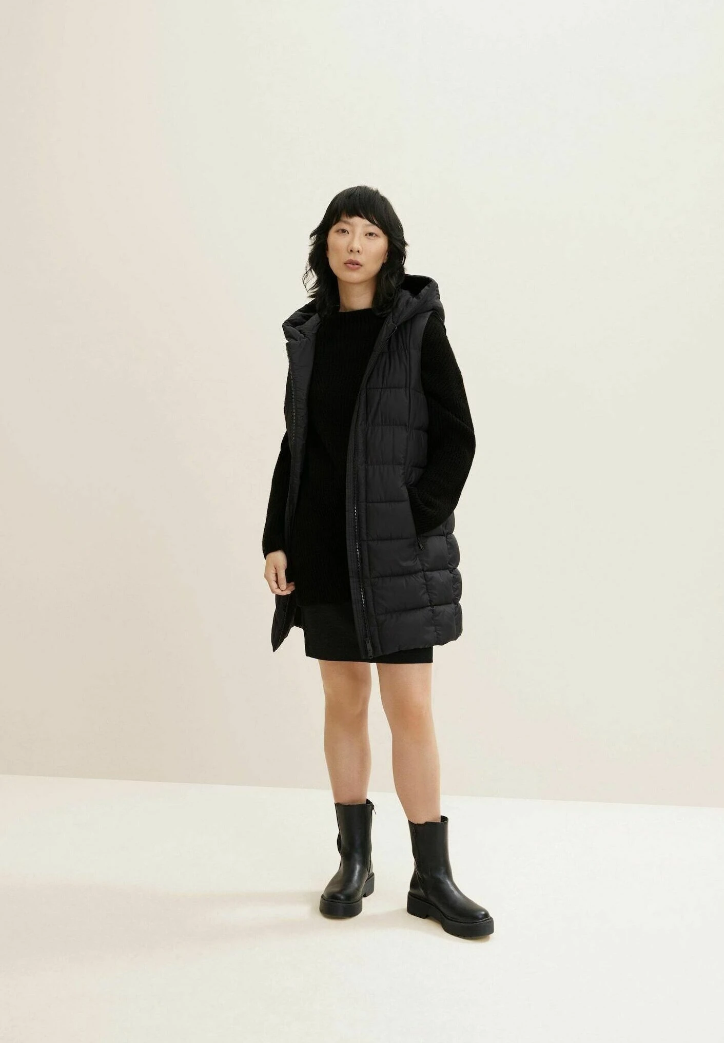 Tom Tailor Basic Mit Taschen - Kokerrok - Evident Anthracite Melange 2 Tom Tailor Basic Mit Taschen - Kokerrok - Evident Anthracite Melange - Afbeelding 2