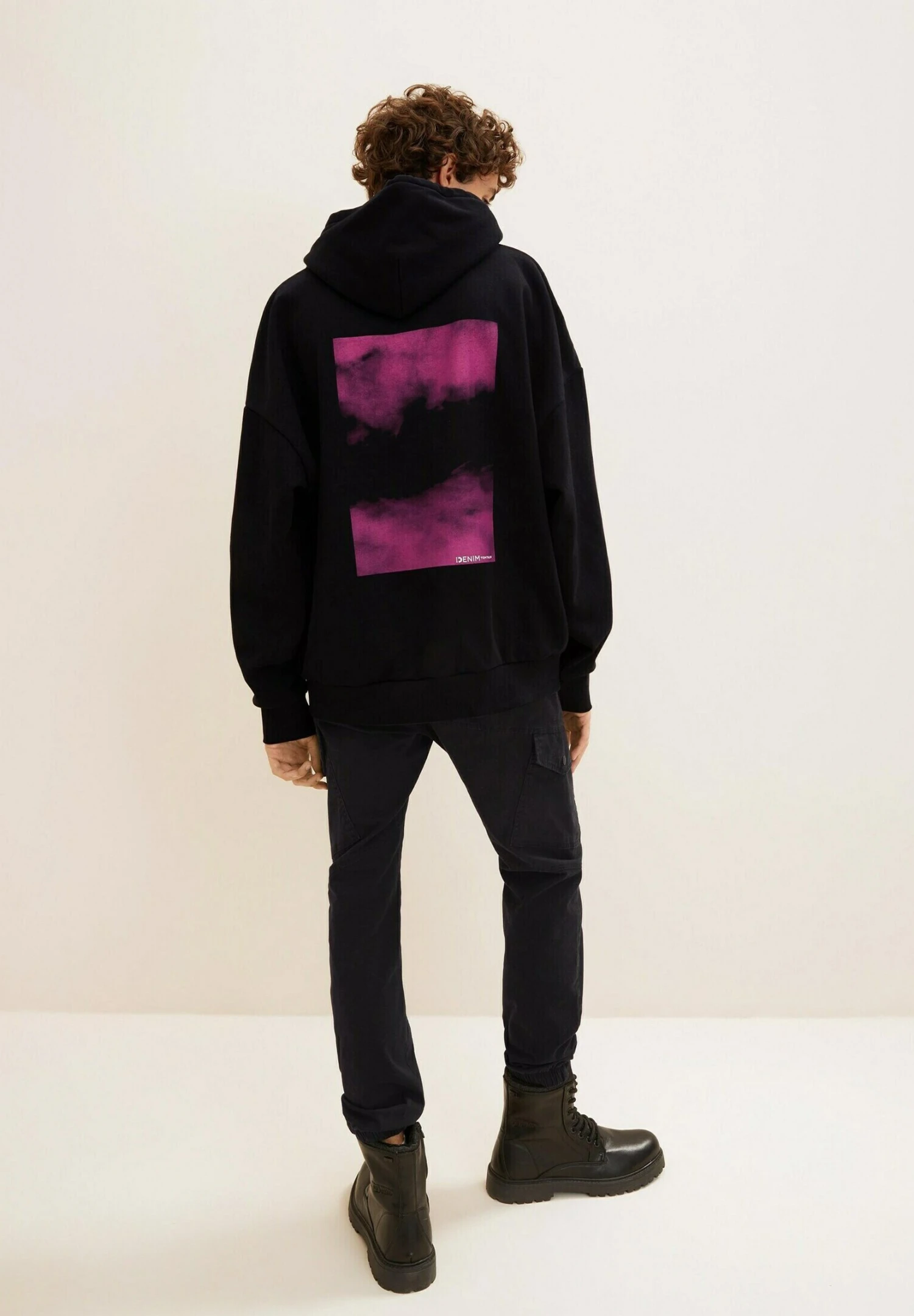 TOM TAILOR Denim Oversized Mit Print - Hoodie - Black 1 TOM TAILOR Denim Oversized Mit Print - Hoodie - Black