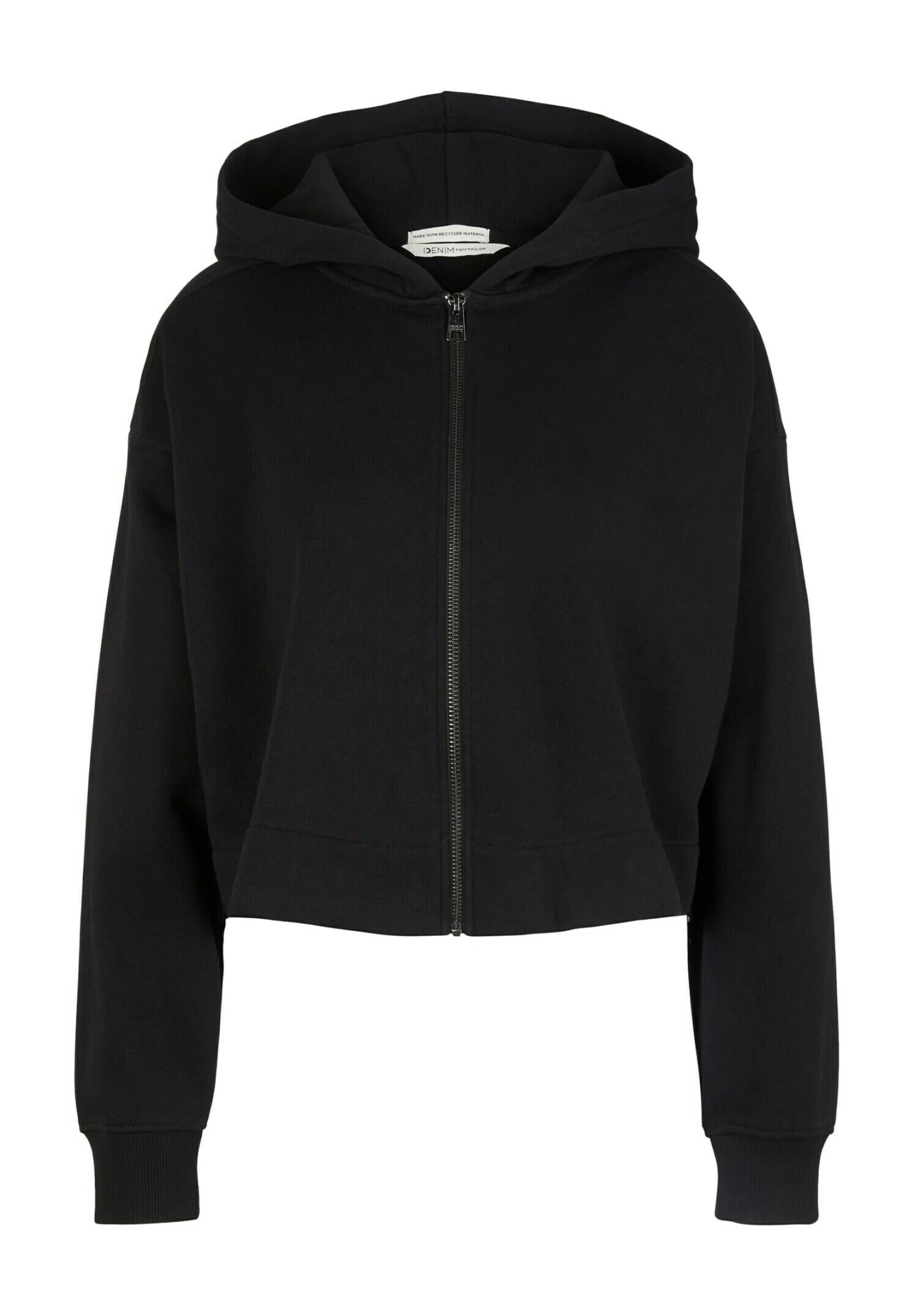 TOM TAILOR Denim Cropped - Sweater Met Rits - Deep Black 5 TOM TAILOR Denim Cropped - Sweater Met Rits - Deep Black - Afbeelding 5