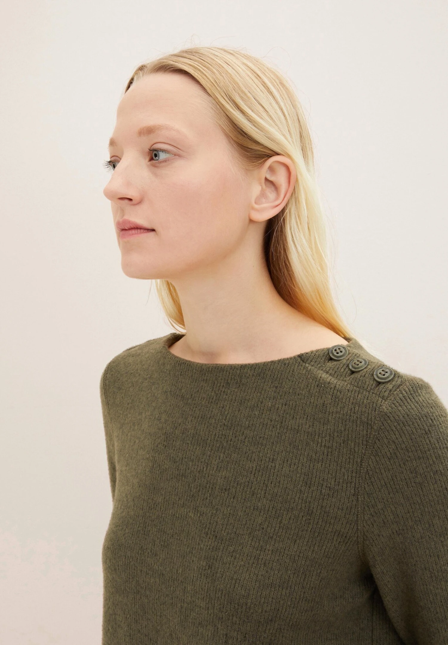 Tom Tailor Cozy - Trui - Tarmac Khaki Melange 4 Tom Tailor Cozy - Trui - Tarmac Khaki Melange - Afbeelding 4