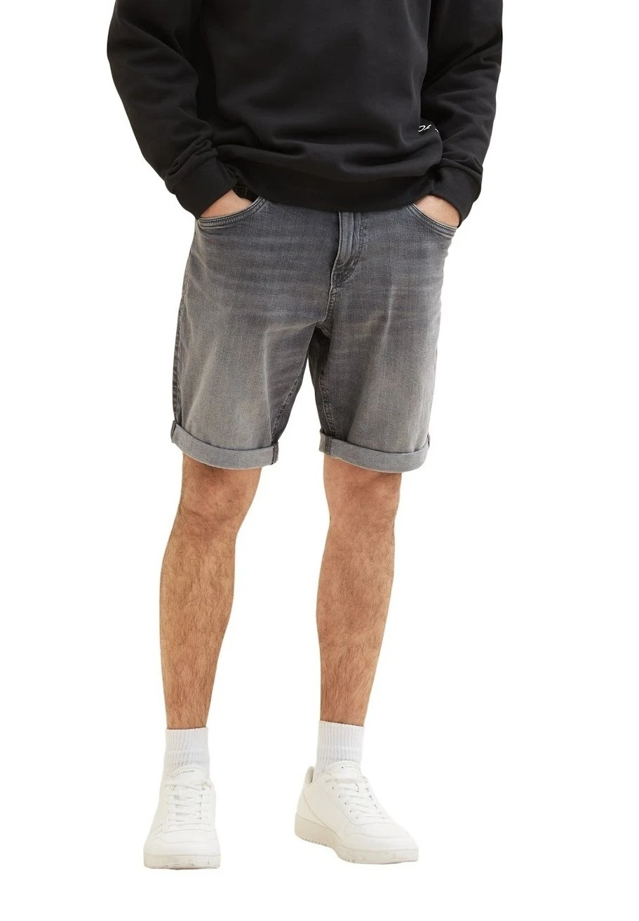 Tom Tailor Josh - Jeansshort - Used Mid Stone Grey Denim 2 Tom Tailor Josh - Jeansshort - Used Mid Stone Grey Denim - Afbeelding 2