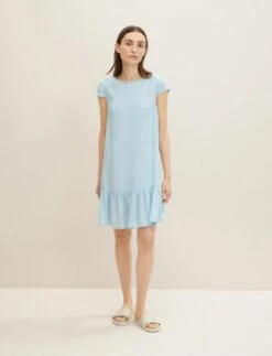 Tom Tailor Mit Volant - Spijkerjurk - Blue Denim