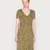 Tom Tailor Printed Dress - Jerseyjurk - Olive Small Floral Design
