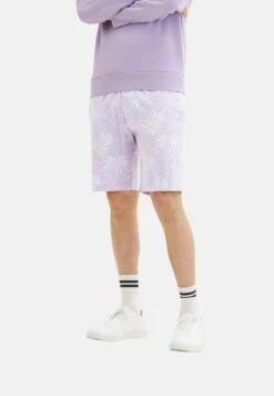 TOM TAILOR Denim Gemusterte Bermuda - Shorts - Lilac Leaf Lines Print