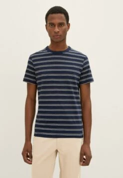 Tom Tailor Gestreiftes - T-Shirt Print - Navy Multi Stripe
