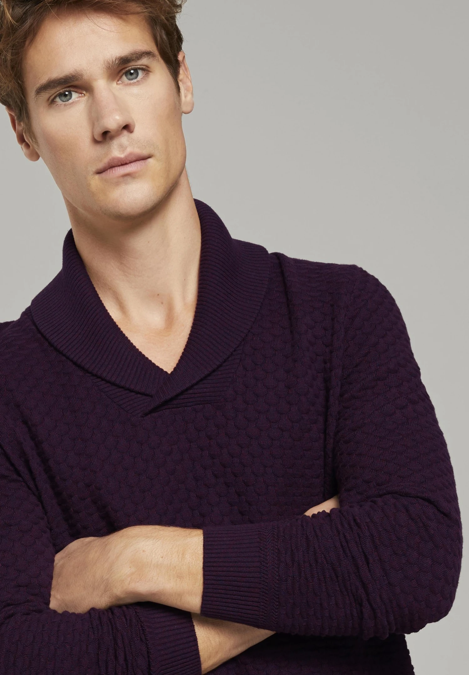 Tom Tailor Trui - Navy Bordeux Knitted Structure 4 Tom Tailor Trui - Navy Bordeux Knitted Structure - Afbeelding 4