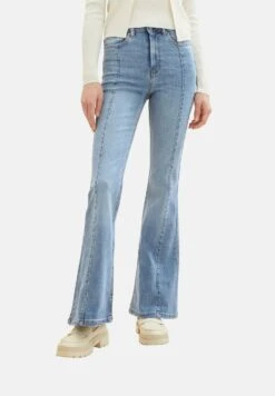 TOM TAILOR Denim Flared Jeans - Used Light Stone Blue Denim