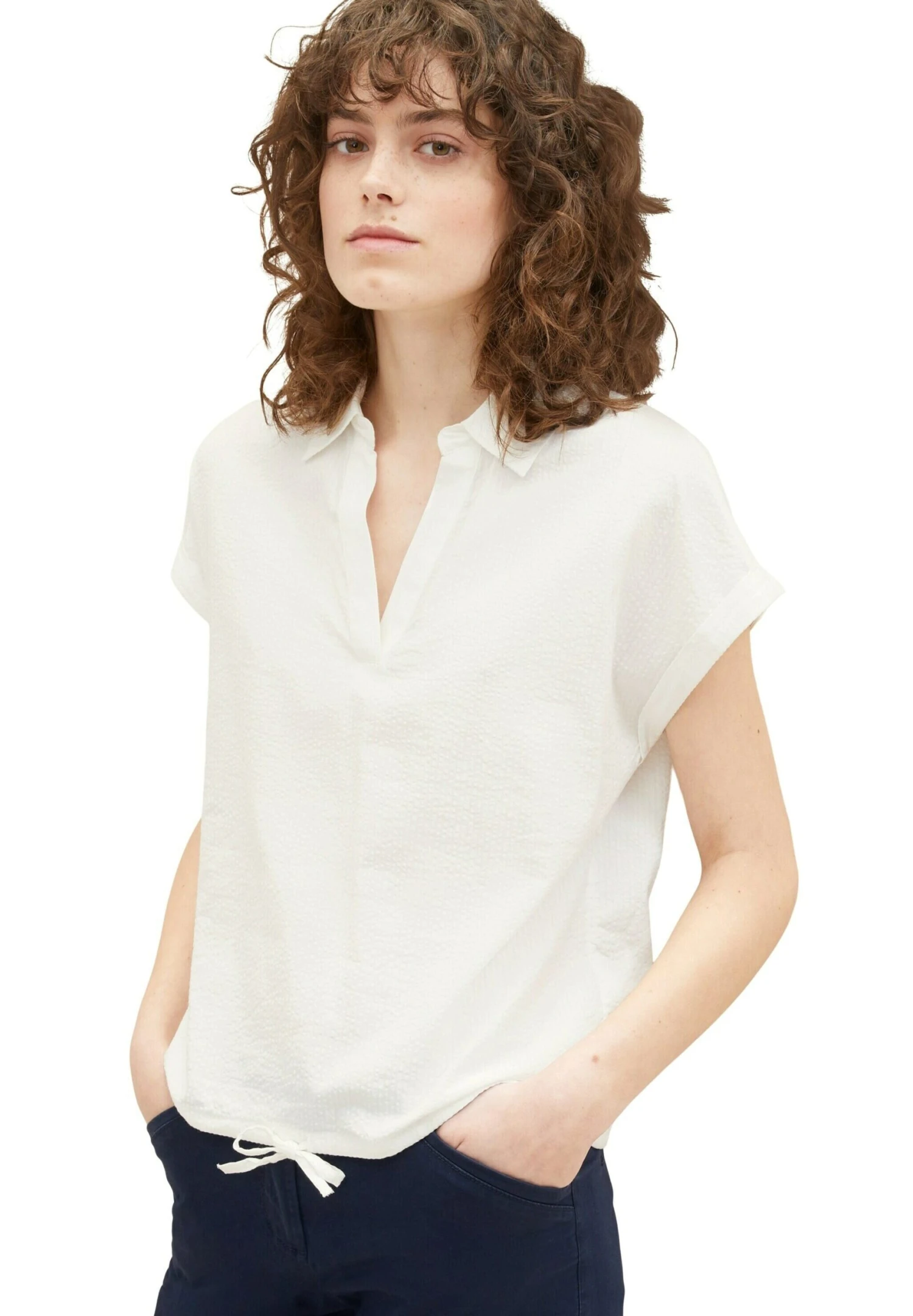Tom Tailor Strukturierte - Blouse - Whisper White 4 Tom Tailor Strukturierte - Blouse - Whisper White - Afbeelding 4