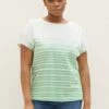 Tom Tailor Plus - Gestreiftes - T-Shirt Print - Green Gradient Stripe