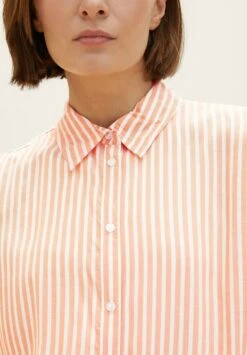Tom Tailor Gestreifte - Overhemdblouse - Orange White Stripe Woven -Tom Tailor 0af6ff20a47a4512b4b953648ab51a1e