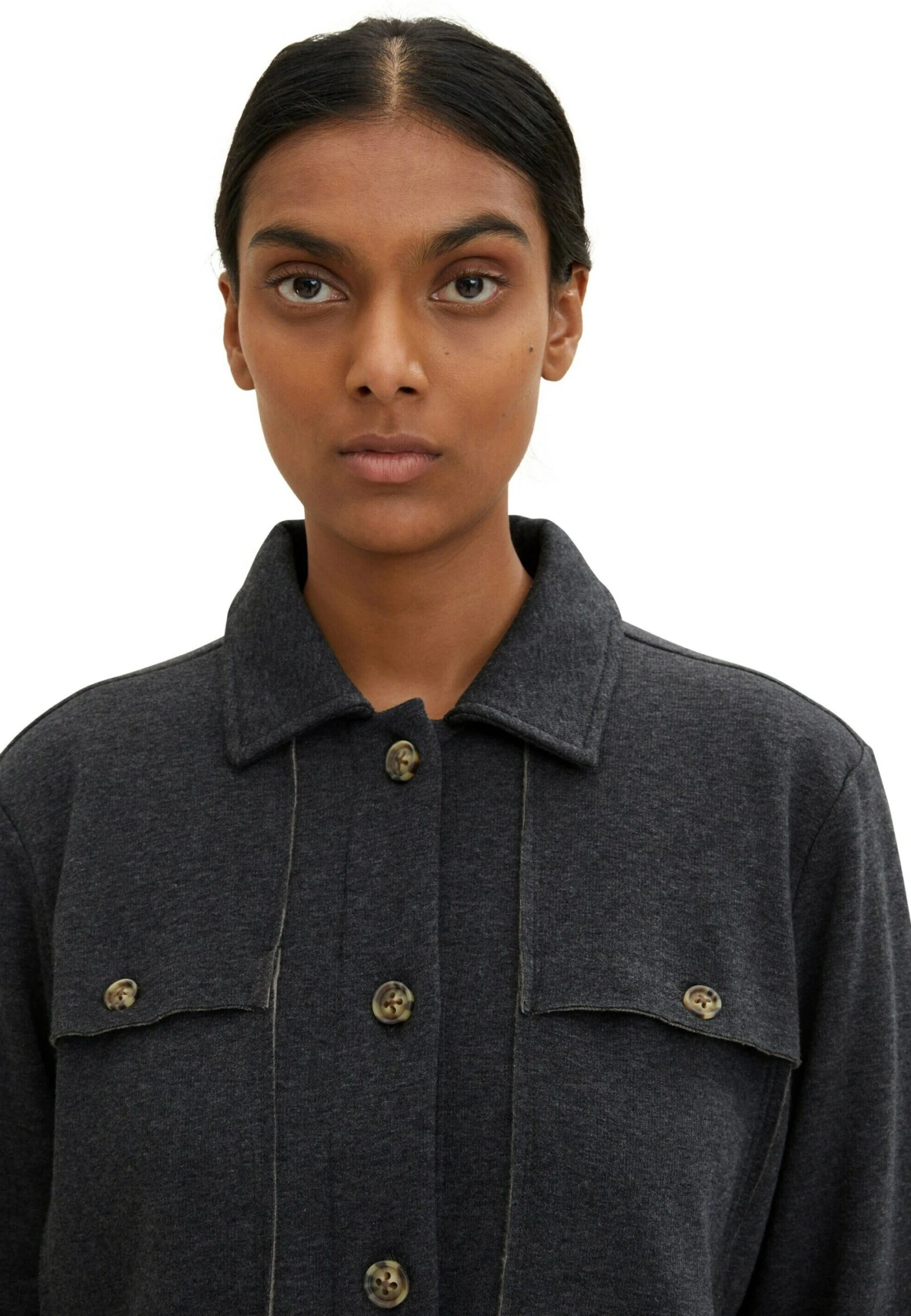 Tom Tailor Overhemdblouse - Evident Anthracite Melange 4 Tom Tailor Overhemdblouse - Evident Anthracite Melange - Afbeelding 4