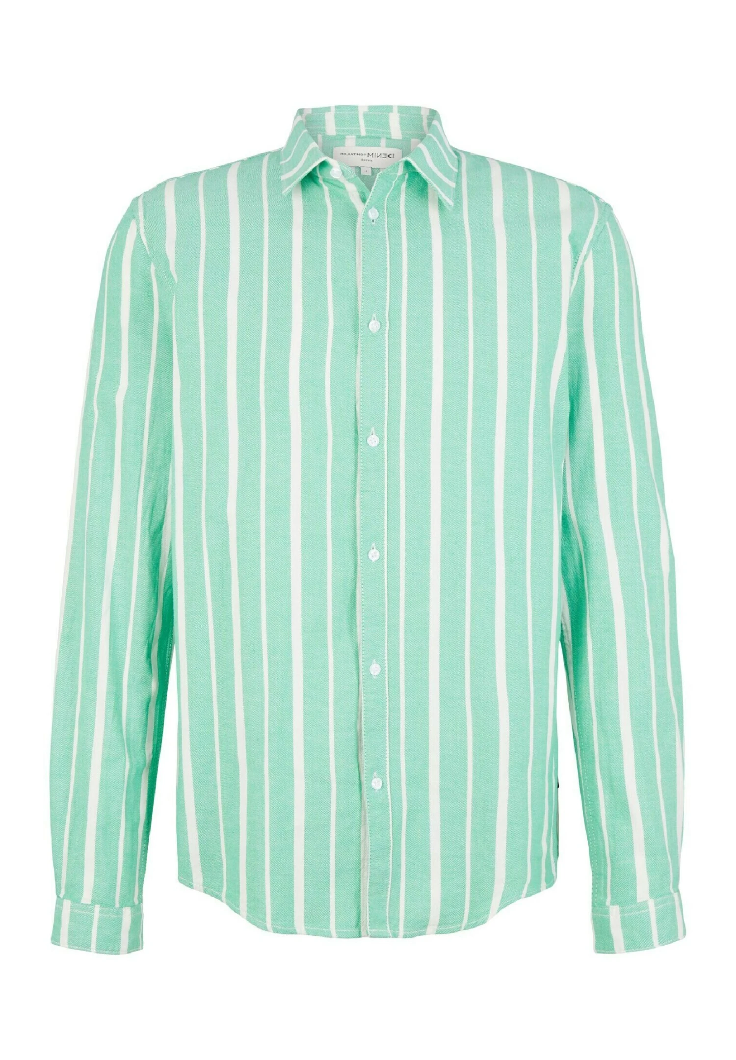 TOM TAILOR Denim Overhemd - Green Off White Big Stripe 5 TOM TAILOR Denim Overhemd - Green Off White Big Stripe - Afbeelding 5