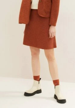 Tom Tailor Mit StrukturΒ - A-Lijn Rok - Canyon Sunset Red Melange