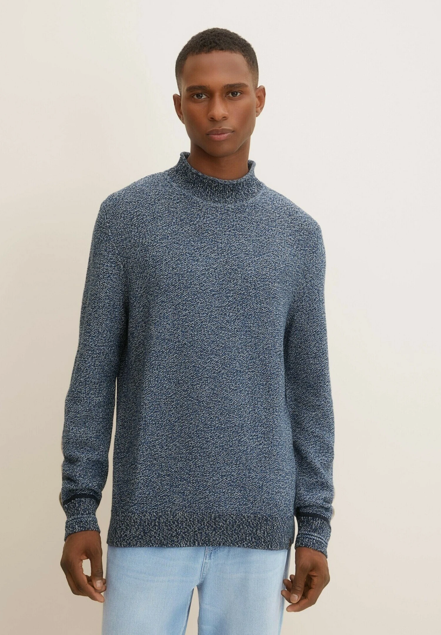 Tom Tailor Trui - Navy White Blue Mouline 1 Tom Tailor Trui - Navy White Blue Mouline