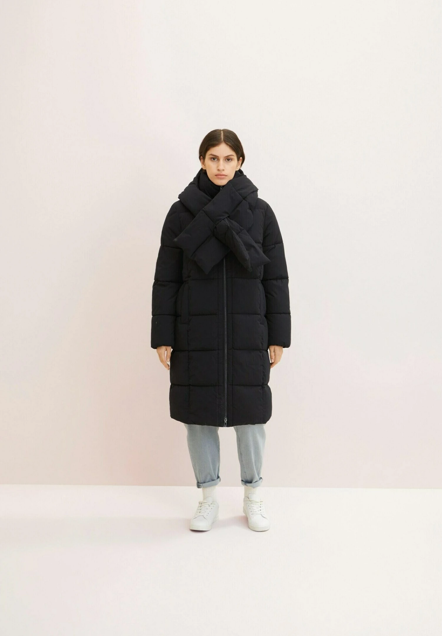 Tom Tailor Mit Abnehmbarem Schal - Winterjas - Deep Black 1 Tom Tailor Mit Abnehmbarem Schal - Winterjas - Deep Black