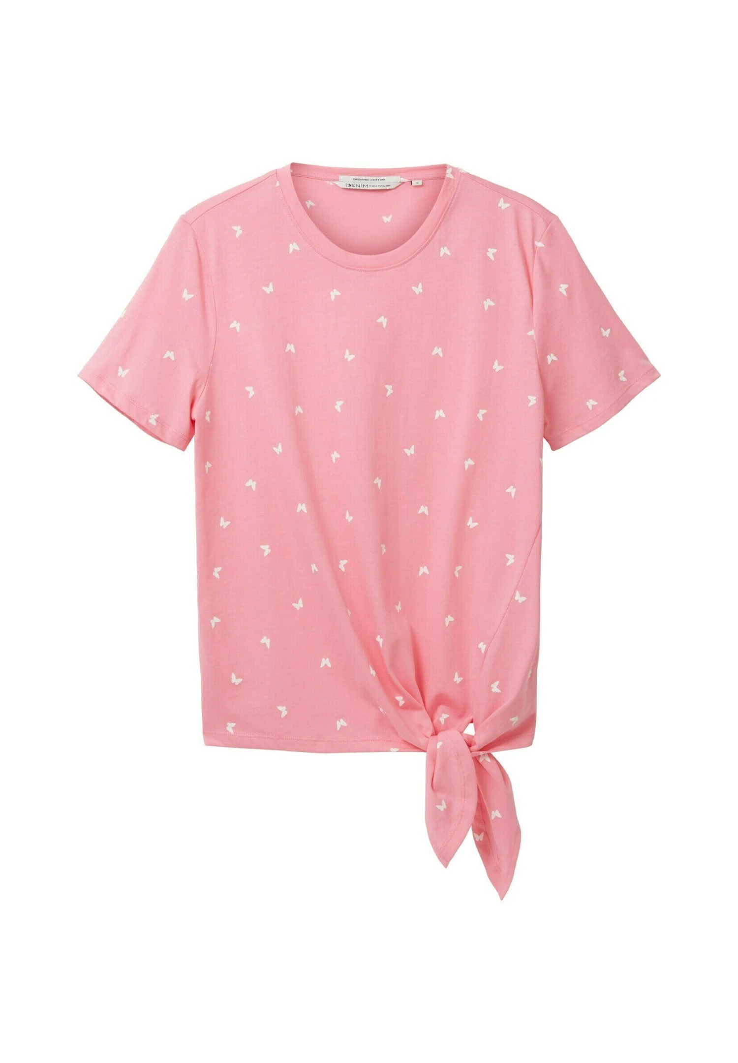 TOM TAILOR Denim Mit Knotendetail - T-Shirt Print - Pink Print 5 TOM TAILOR Denim Mit Knotendetail - T-Shirt Print - Pink Print - Afbeelding 5