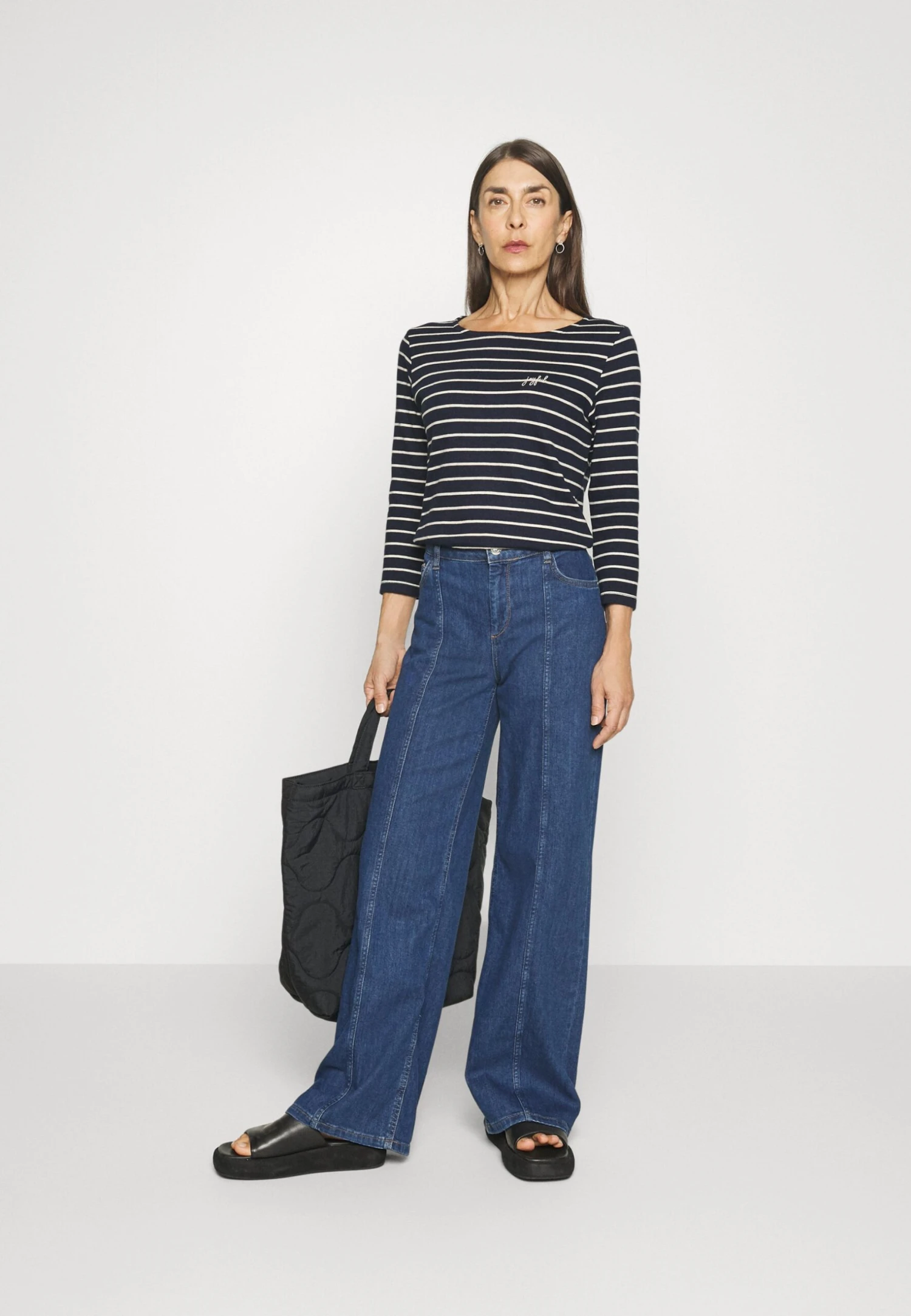 Tom Tailor Crew Neck - Longsleeve - Navy Offwhite Stripe 2 Tom Tailor Crew Neck - Longsleeve - Navy Offwhite Stripe - Afbeelding 2