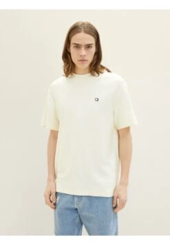 TOM TAILOR Denim Mit Struktur - T-Shirt Basic - Wool White