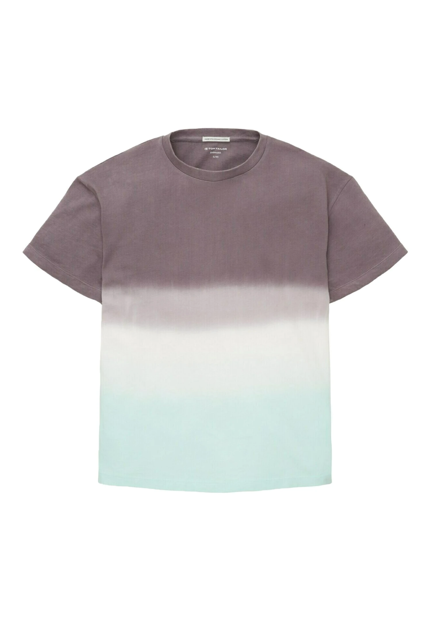 Tom Tailor Mit Farbverlauf - T-Shirt Print - Grey Aqua Dip Dye 1 Tom Tailor Mit Farbverlauf - T-Shirt Print - Grey Aqua Dip Dye