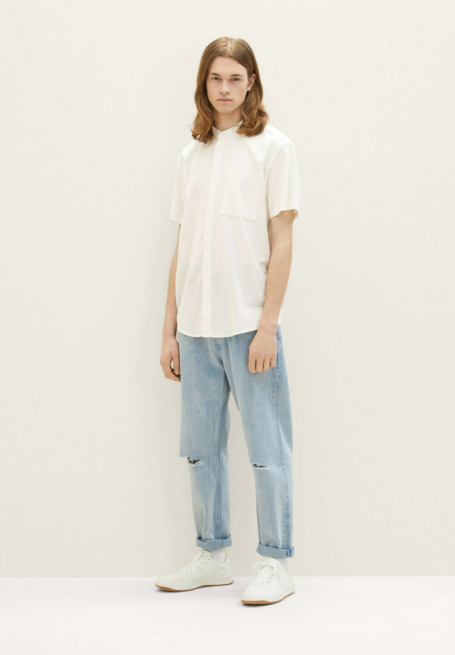 TOM TAILOR Denim Kurzarm - Overhemd - Wool White 2 TOM TAILOR Denim Kurzarm - Overhemd - Wool White - Afbeelding 2