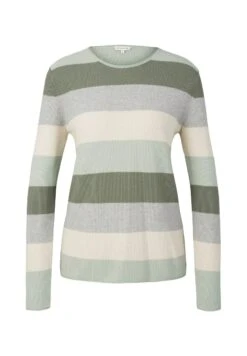 Tom Tailor Mit Rundhalsausschnitt  - Trui - Green Knit Stripe -Tom Tailor 137c90870e6d4fc98872ddda5dfdcf94