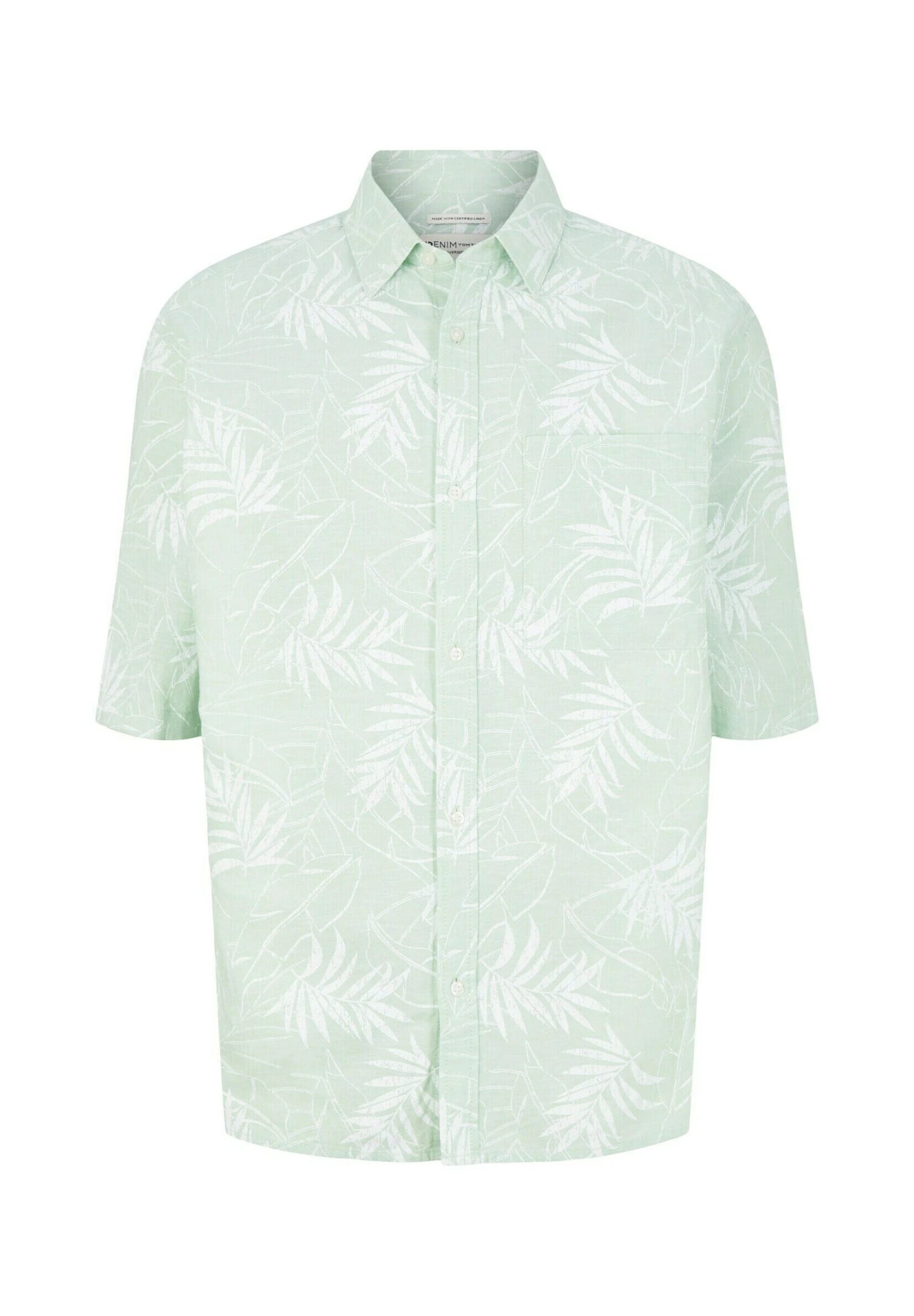 TOM TAILOR Denim Mit Allover Print - Overhemd - Green Leaf Lines Print 5 TOM TAILOR Denim Mit Allover Print - Overhemd - Green Leaf Lines Print - Afbeelding 5