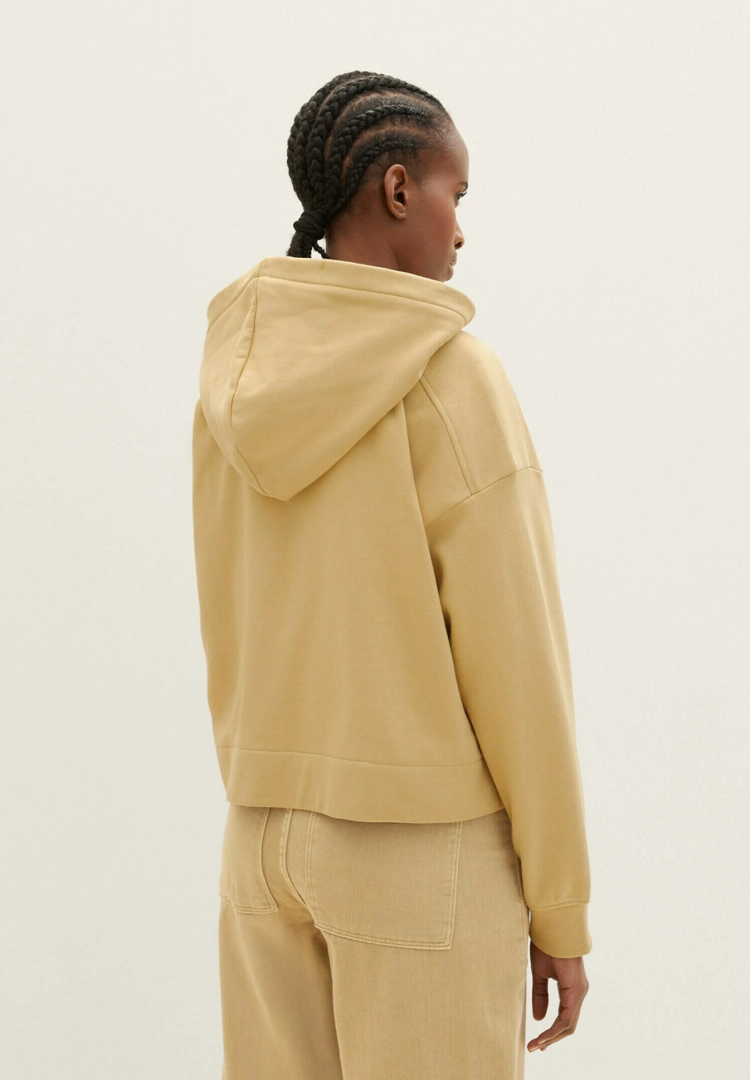 TOM TAILOR Denim Cropped - Sweater Met Rits - Brown Rice 3 TOM TAILOR Denim Cropped - Sweater Met Rits - Brown Rice - Afbeelding 3