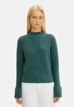 TOM TAILOR Denim Cosy Mock Neck - Trui - Green Dust Melange