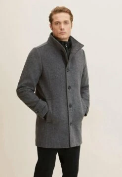 Tom Tailor 2 In 1 - Mantel - Dark Grey Black Herringbone