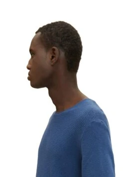 TOM TAILOR Denim Zigzag Structured Crewneck - Trui - Dark Duck Blue -Tom Tailor 14f7344636f64f3c9afa214e735b4e40