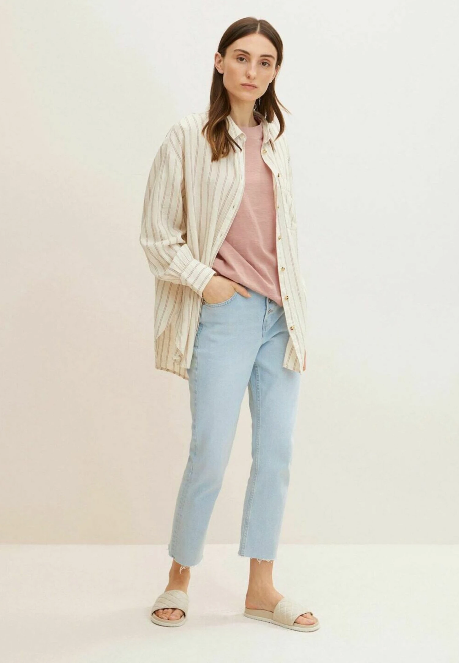 Tom Tailor In Melange Optik - T-Shirt Basic - Nude Rose 2 Tom Tailor In Melange Optik - T-Shirt Basic - Nude Rose - Afbeelding 2