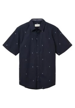 Tom Tailor Kurzarm Mit - Overhemd - Navy Scattered Design -Tom Tailor 156be40ccfc249a39215a9108f384469