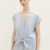 TOM TAILOR Denim Mit Knotendetail - Blouse - White Blue Vertical Stripe