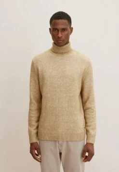 Tom Tailor Melierter Rollkragen- Trui - Dark Sepia Melange