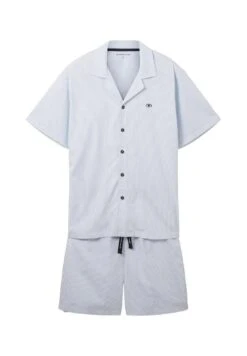 Tom Tailor Gestreifter Kurz Set - Pyjama - Blue Light Stripe -Tom Tailor 165568389ec7413a86dea99aa6ffd5bb