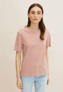 Tom Tailor In Melange Optik - T-Shirt Basic - Nude Rose