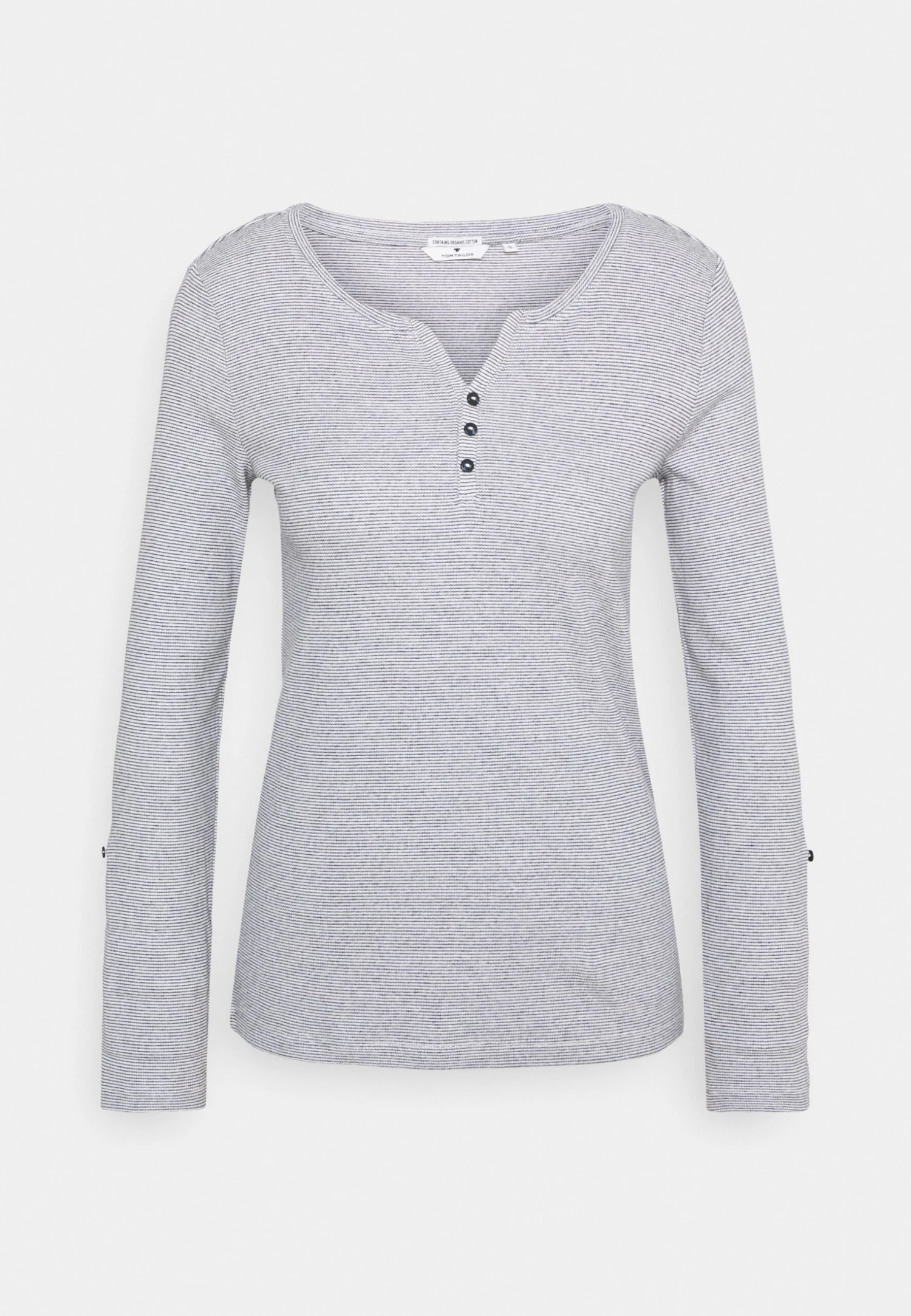 Tom Tailor Henley - Longsleeve - Offwhite Navy 1 Tom Tailor Henley - Longsleeve - Offwhite Navy