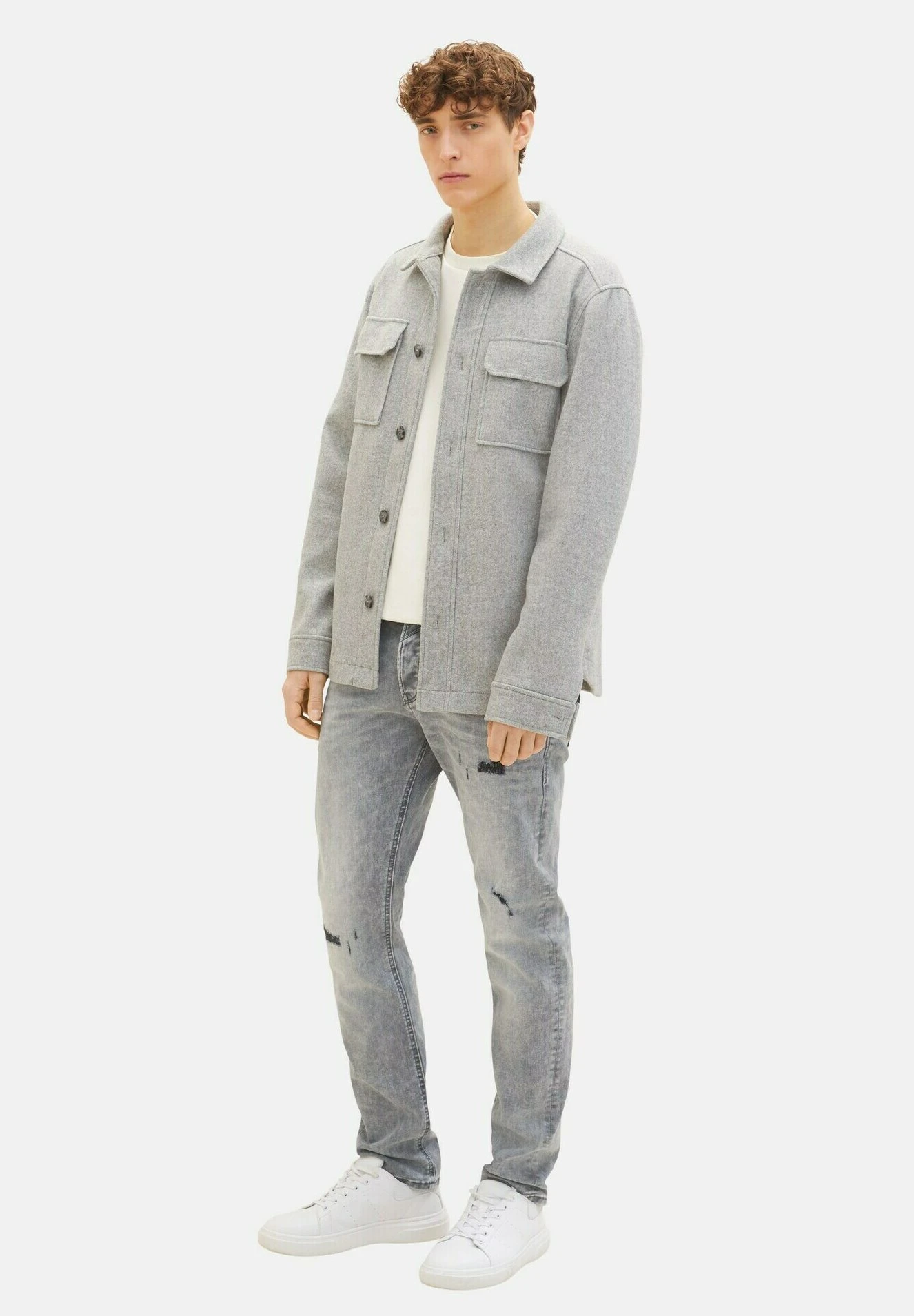 TOM TAILOR Denim Piers Slim- Slim Fit Jeans - Used Light Stone Grey Denim 2 TOM TAILOR Denim Piers Slim- Slim Fit Jeans - Used Light Stone Grey Denim - Afbeelding 2