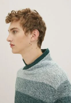 TOM TAILOR Denim Melange Optik - Trui - Green Off White Color Flow 10 TOM TAILOR Denim Melange Optik - Trui - Green Off White Color Flow -Tom Tailor 1b2788e6f5994bd0af92d8a8b78d9b62