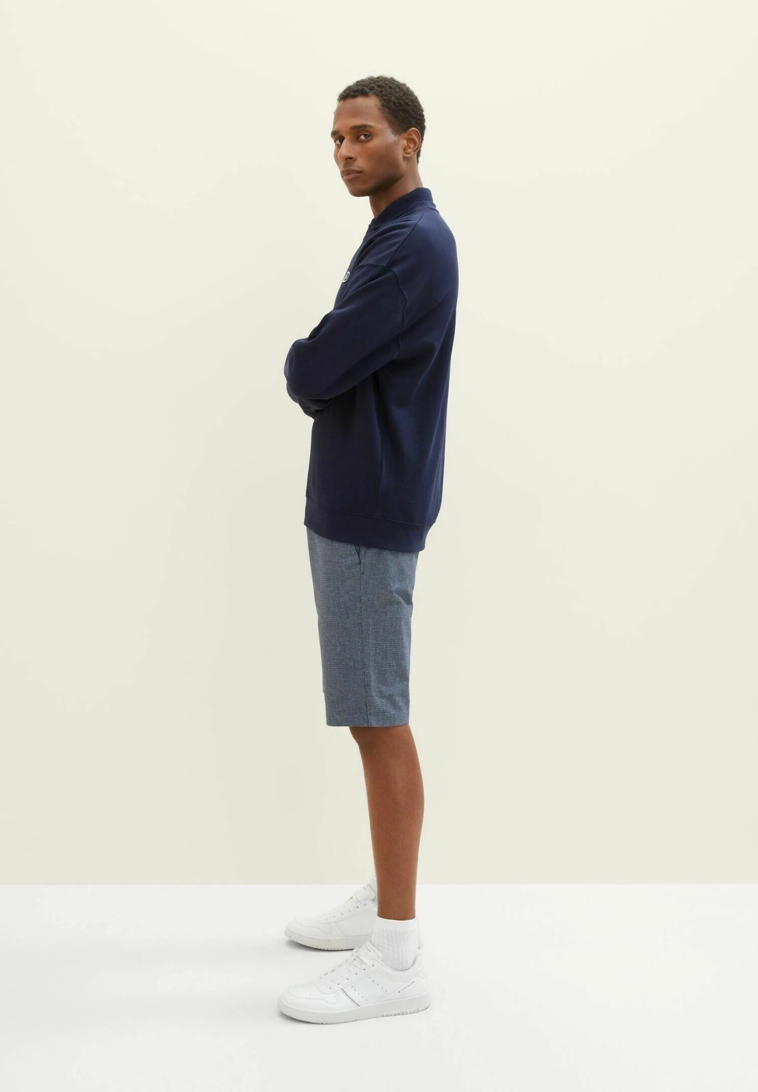 Tom Tailor Bermuda - Shorts - Navy White Yarn Dye Check 6 Tom Tailor Bermuda - Shorts - Navy White Yarn Dye Check - Afbeelding 6