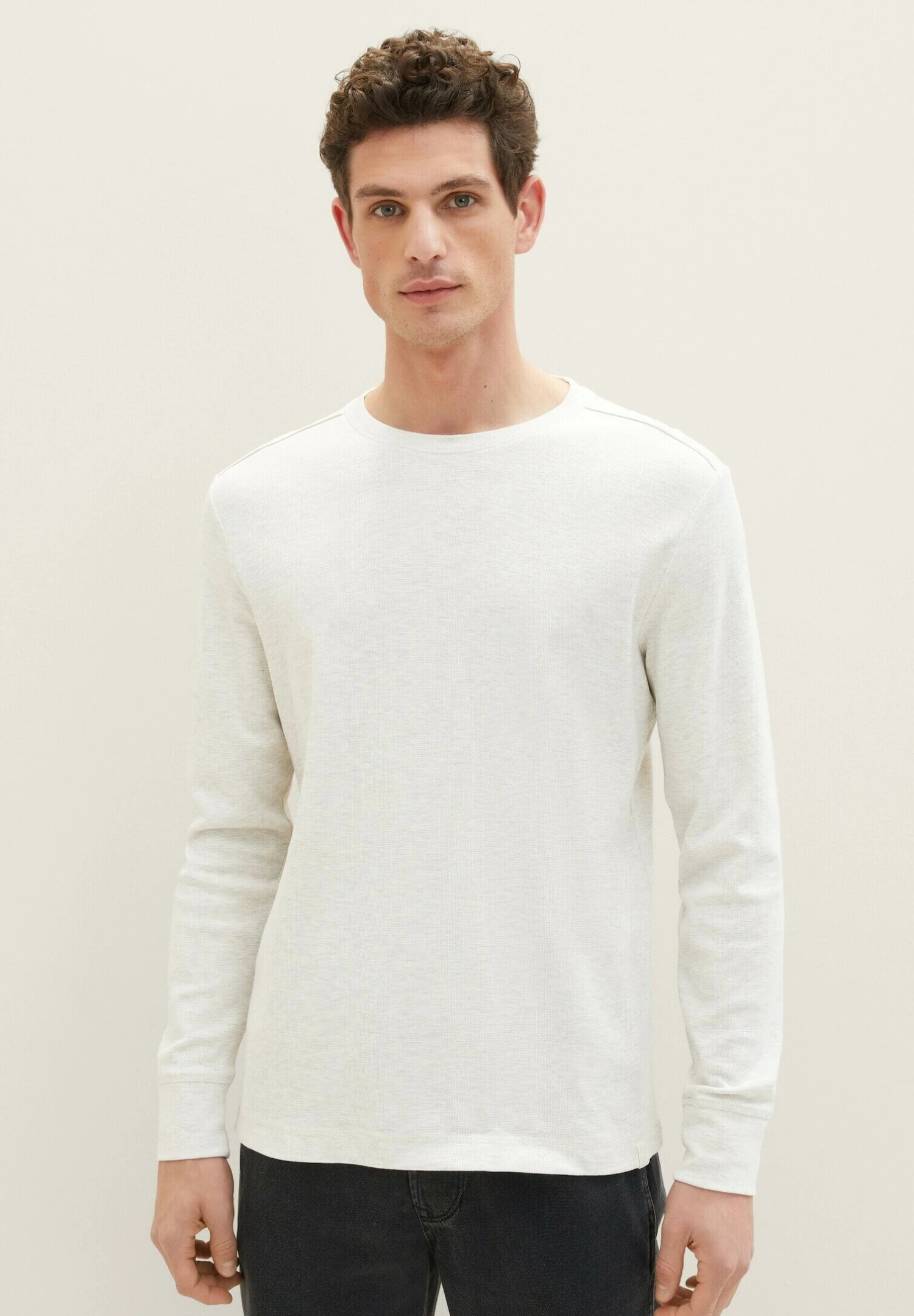 Tom Tailor Mit Struktur - Longsleeve - Vintage Beige Melange 1 Tom Tailor Mit Struktur - Longsleeve - Vintage Beige Melange