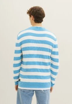 TOM TAILOR Denim Trui - Blue White Block Stripe -Tom Tailor 1cd7c2e550024abf999414cc4132c106