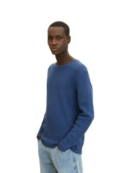 TOM TAILOR Denim Zigzag Structured Crewneck - Trui - Dark Duck Blue -Tom Tailor 1d20a068f156476db9dcc8a39042ed0b